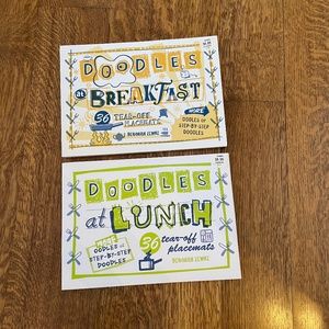 Doodles for Breakfast and Doodles for lunch Bundle-- Tear off placemats